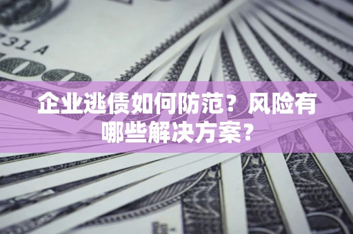 济南企业逃债如何防范？风险有哪些解决方案？