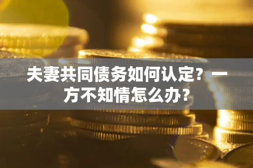 济南夫妻共同债务如何认定？一方不知情怎么办？